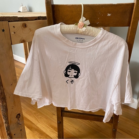 Screenprinted girl cropped tee - Picture 7 of 8